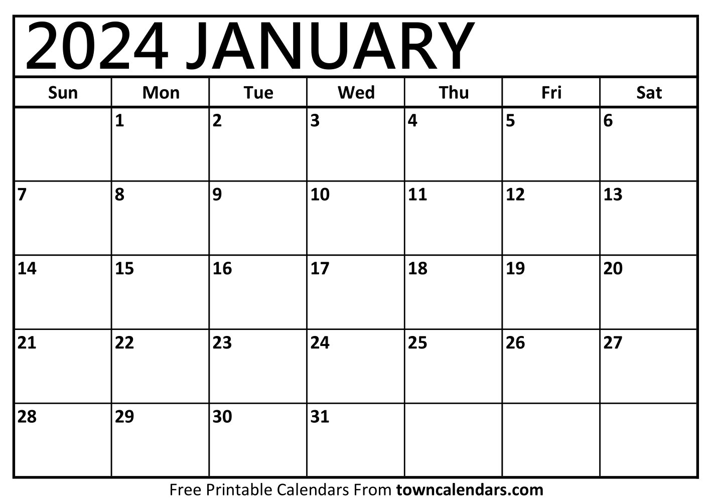 January Calendar