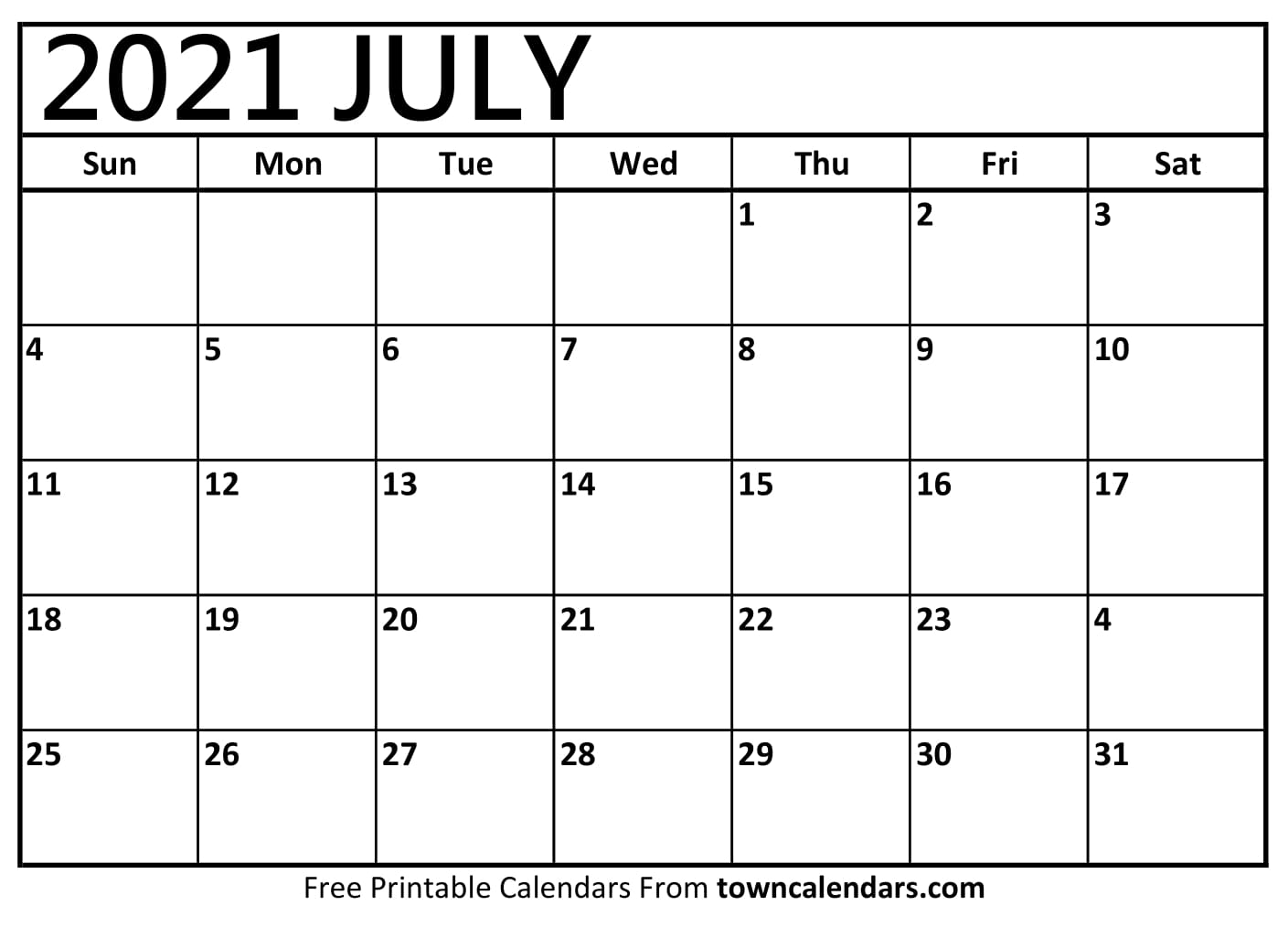 July Calendar